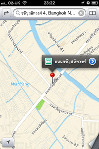 iOS 6 map showing Bangkok streets